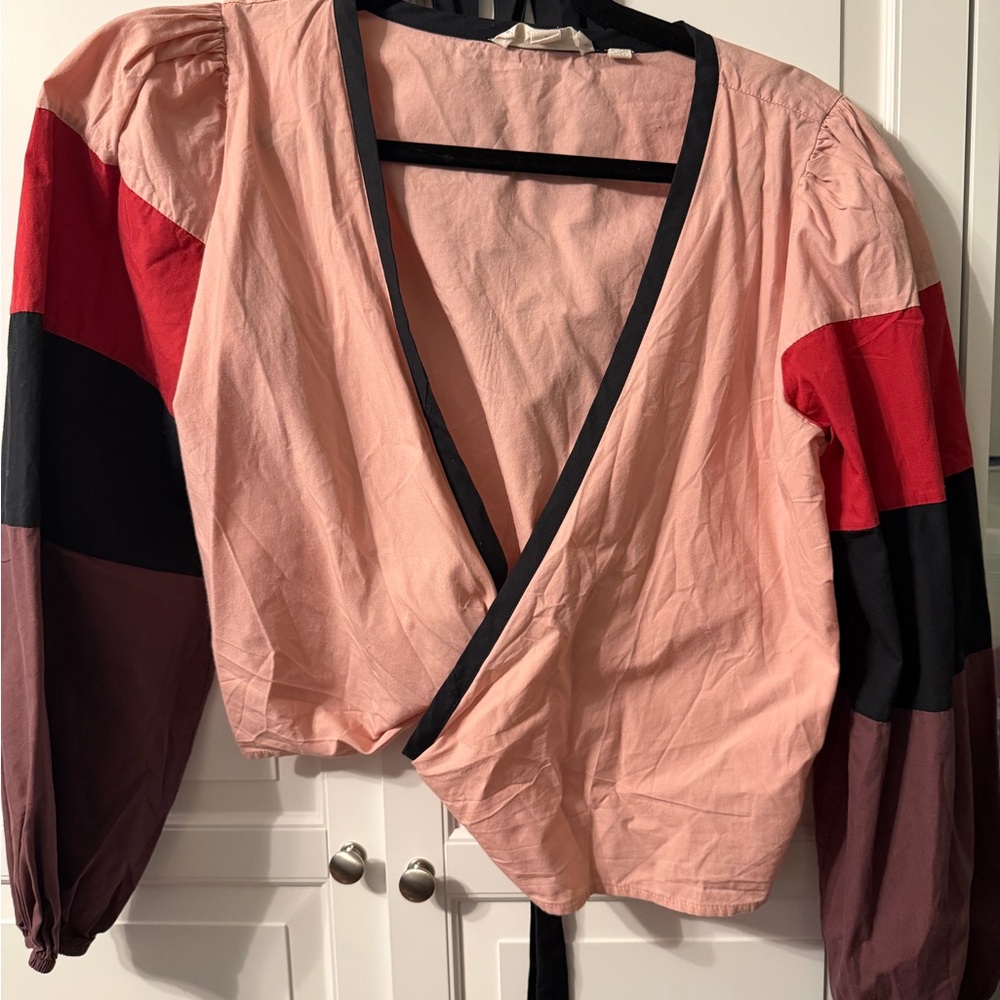 Forever That Girl Colorblock Wrap Blouse